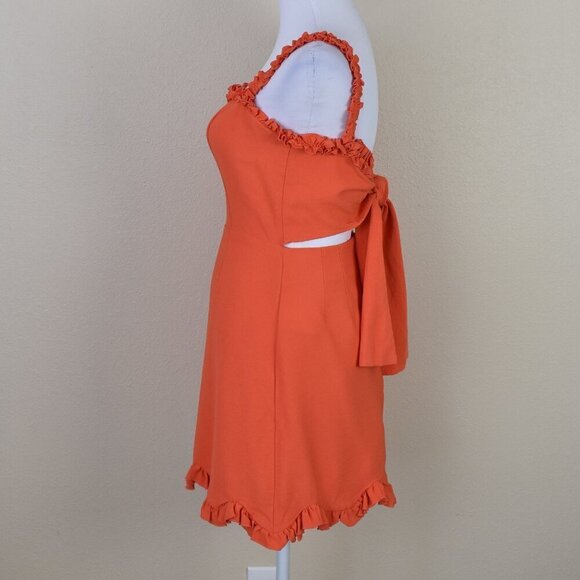 Finders Keepers Chiquita Ruffle Orange Mini Dress - 4 - Picture 7 of 11